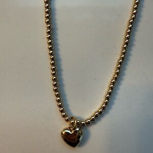 Fashion gold bead heart charm necklace - Evereve